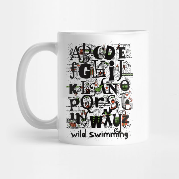 Funny wild swimming alphabet by krisevansart